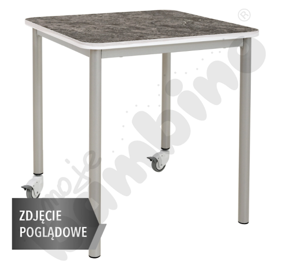 Image sur Table antibruit MILA Plus 70 x 70 cm - tablette gris foncé H - 76 cm